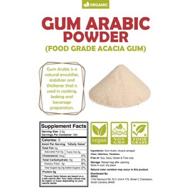 Premium Organic Gum Arabic Powder - Food Grade for Baking and More - 2LBS