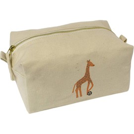 'Giraffe Playing Football ' Canvas Wash Bag/Makeup Case (CS00041536)