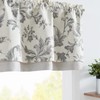 jinchan Linen Valance Curtain Farmhouse Window Decor Gray Floral Print