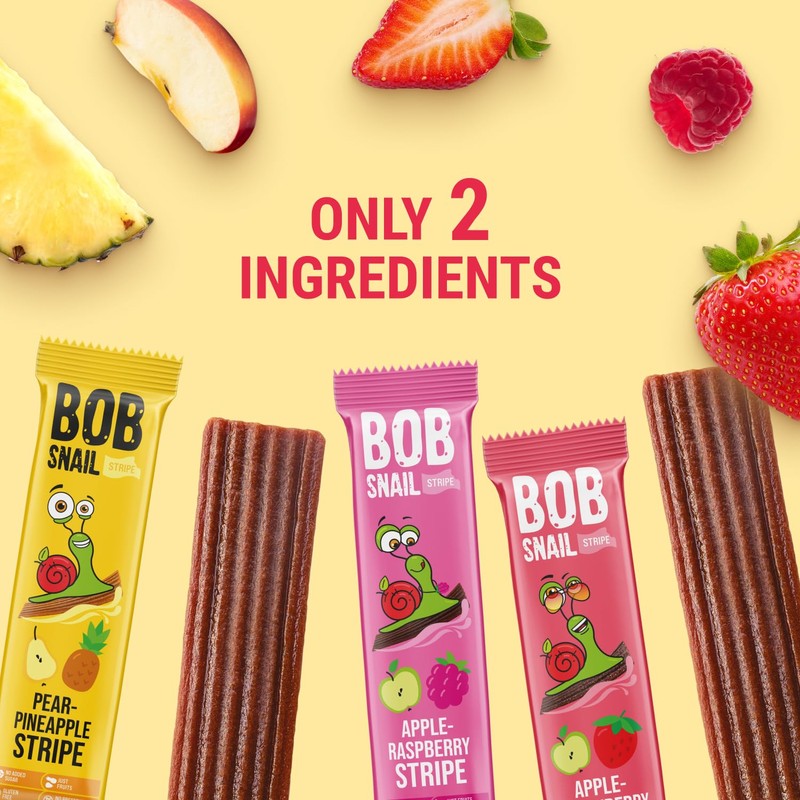 BOB SNAIL Healthy Organic Fruit Snacks for Kids and Adults