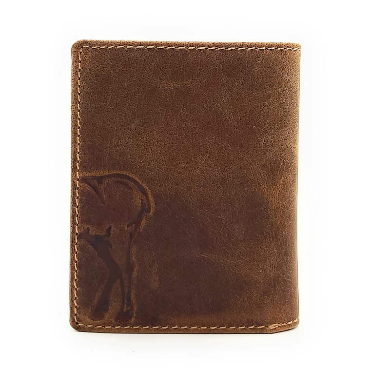 Lemasi Genuine Leather Wallet for Men, Natural Hunter Leather with