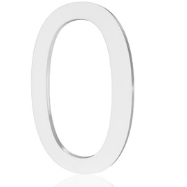 3 Inch Stick on Mailbox Numbers, Self Adhesive Address Sign Modern House Numbers for Apartment Door Farmhouse Mailbox Office Hotel, Frosted Matte White Acrylic House Number 0