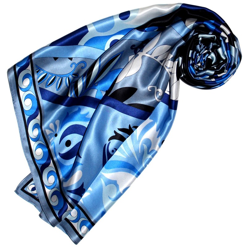 Lorenzo Cana Luxury Silk Scarf Elaborately Printed Cloth 100% Silk