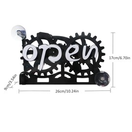 Ultra Manual Mechanical Gear Conversion, Double Sided Business Sign, Can Be Used on Restaurant, Bar, Hotels, Cafes - Suction Cup Open Close Sign Board