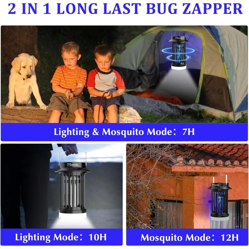 Morole Portable Rechargeable Mosquito Zapper,for Home,Backyard, Patio, Camping, Fishing