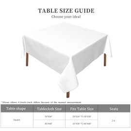 Yesad Square Tablecloth 54x54In Floral Table Cover 60x60In Washable Table Cover for Party Restaurant, Picnic, Indoor and Outdoor Dining, 54x54In, Dark Ethnic Folk Style