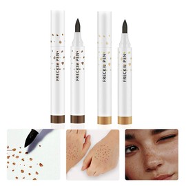 Freckle Pen, Faux Freckles Makeup Pen,2Pcs , Light Brown & Dark Brown, Natural Lifelike ,Soft Dot Sopt Pen,Long Lasting Waterproof Effortless Sunkissed Neutral Lightweight Freckle Makeup Tool (Dark Brown and Light Brown)