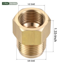 YOKIVE Pipe Fitting, Brass Tube Adapter Connectors, Great for Hydraulic Applications (5/8 SAE Flare Male-1/2 SAE Female)