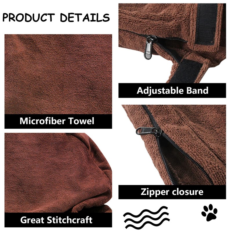 Geyecete Premium Microfiber dog towel bag Dog Drying Bag with