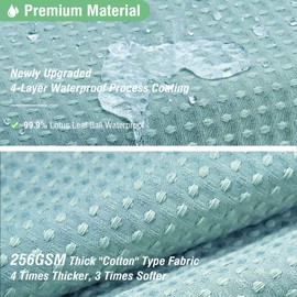 Dynamene Teal Fabric Shower Curtain for Bathroom - Waffle Weave Heavy Duty Cloth , 256GSM Hotel Luxury Weighted Polyester Bath Curtain Set with 12 Plastic Hooks,72x72, Teal/Turquoise