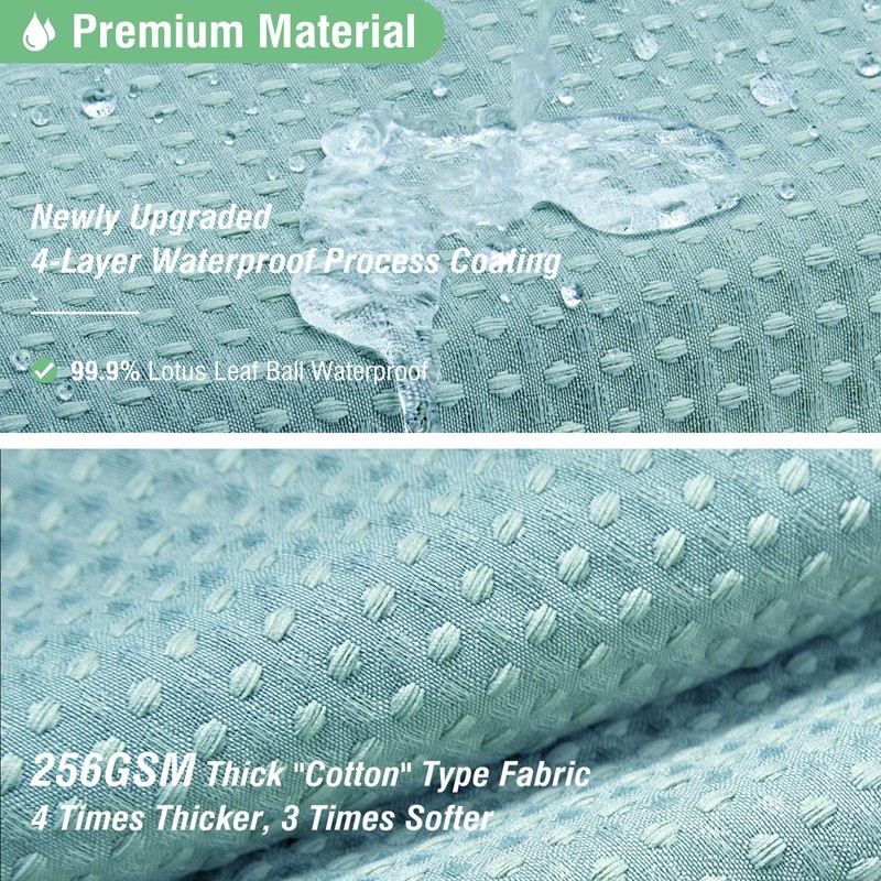 Dynamene Teal Fabric Shower Curtain for Bathroom - Waffle Weave