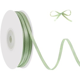 91 m Green Ribbon 3mm Green Satin Ribbon Gift Ribbon Eucalyptus Decorative Ribbon Green for Crafts Gift Wrapping Birthday Wedding Decoration
