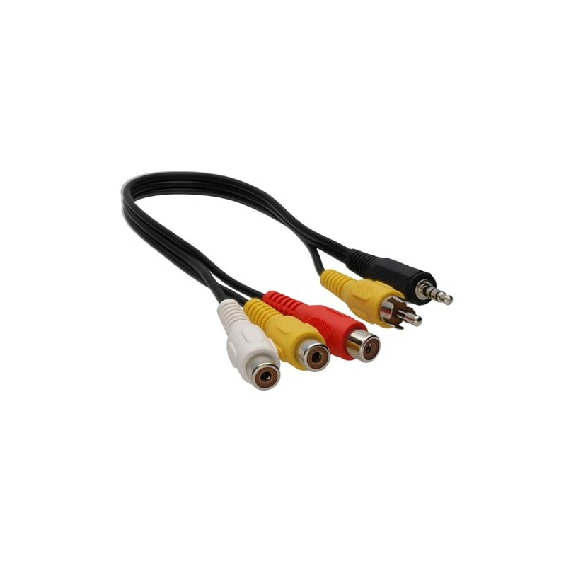 kenable 3.5mm Stereo Jack Plug & Composite Phono to 3