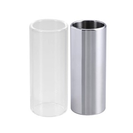 CCeCCe 2 Pack Guitar Slide Bar Stainless Steel and Glass 6CM Finger Slider Tune Stick Metal Slides for Electric Acoustic Guitar Bass Medium String Instruments Accessories