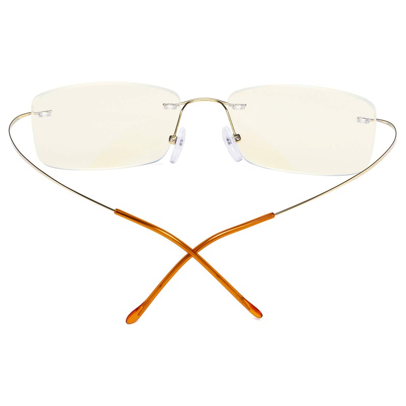 CessBlu Rimless Blue Light Blocking Glasses for Men Reading Computer