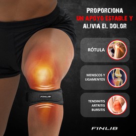 FINLIB 2 x Knee Pads Meniscus and Band Knee Cap Band Work Gym Crossfit Strap Knee Elastic Bandage