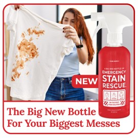 Emergency Stain Rescue Stain Remover Spray - Fast-Acting Spray for Laundry - Carpet Spot Removal & Oil, Grease & Blood Remover for Clothes & Upholstery - 16 Count Pack of 1