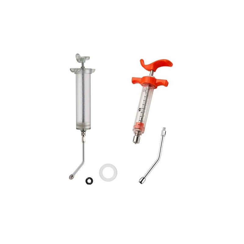 2Pcs Syringe with 2 Drench Nozzle Adjustable Dosage Reusable Drench