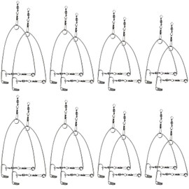 Chivao 16 Pieces Automatic Ice Fishing Hooks Device Stainless Steel Spring Loaded Fishing Traps Automatic Trapping Gear Actuated Tools with Spring for Ice Survival Bait Trapping