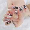 ⭐️ Black Heart Handmade Nail Tips ✨ - Short Oval