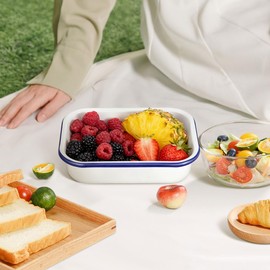 Ipetboom Bandeja Para Hornear Esmaltada 8.66X6.29X2.16In Charola Para Horno Multifuncional Antiadherente Resistente Al Calor Para Cocina Restaurante