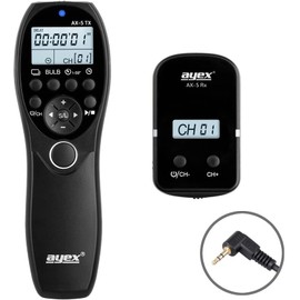 ayex AX-5 Wireless Timer Remote Control, Compatible with Canon (N3) such as EOS R5 1D X Mark II 5D Mark IV 5DS 6D 7D Mark II, Low/High-Speed Continuous Shooting, Bulb Mode, Timed Shutter Release and more