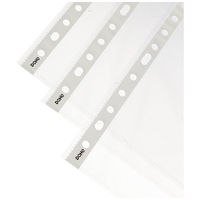 Dohe Basic – Pack of 100 Punched Sleeves, Folio, Plastic