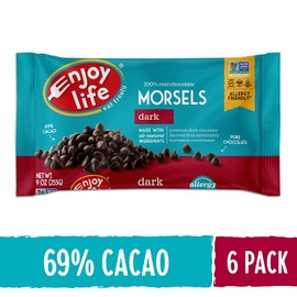 Enjoy Life Dark Chocolate Morsels, Vegan Dairy Free Chocolate Chips, 6 Bags