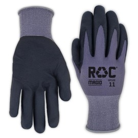 MAGID ROC® Foam Nitrile Palm Coated General Purpose Work Glove, 12 Pairs, Size 9/Large, Sustainably Made, Recyclable Packaging, Lightweight, Silicone-free, Low-lint Construction, GP102