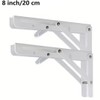 2-Pack 8 Inch Folding Shelf Brackets, Metal Wall Mounted Locking