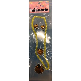 minacute Q1981 Access Set Ring Earrings Necklace, Yellow