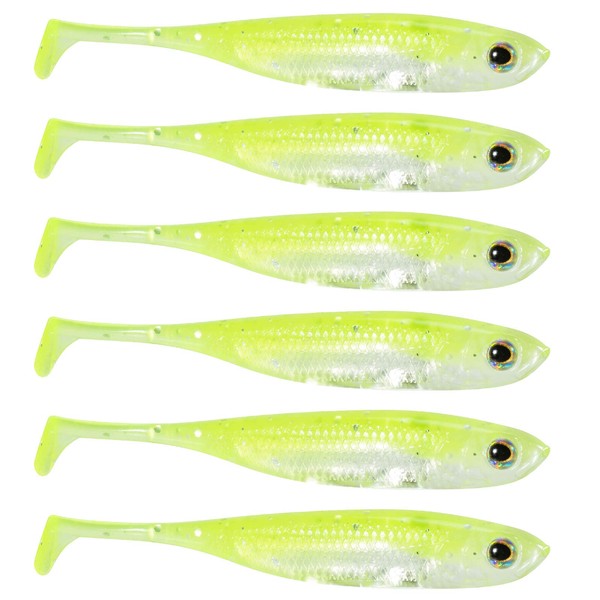 Dr.Fish Soft Fishing Lures for Bass, Plastic Paddle Tail Swimbaits,