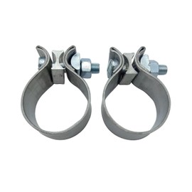 1 Pair 2pcs SHLPDFM 2" Stainless Steel T409 Narrow Band Exhaust Clamp Lap Joint Universal for The Catback Muffler Downpipe