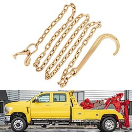 munirater 5/16 x 10 FT Grade 70 Tow Chain 15 J Hook and T Hook Recovery Wrecker Axle Tow Truck Chain