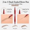 Eyebrow Pencil for Women, Dual-Ended Microblading Eyebrow Pen with 2-Fork