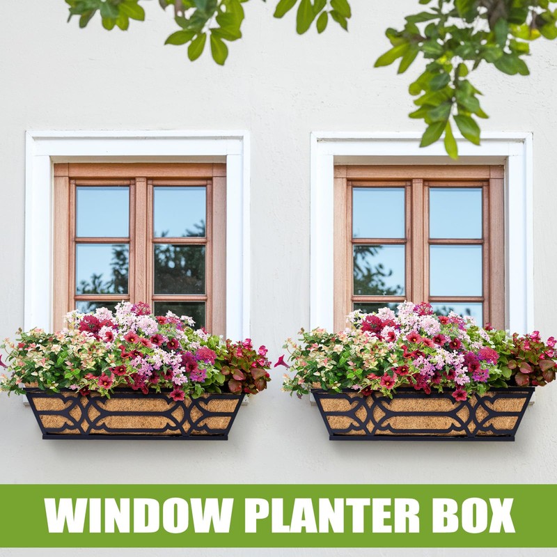 cheehigo Railing Planter Box, Window Planter Boxes Outdoor 2 Pack