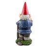 DWK Small Angry Garden Gnome with Shovel Figurine, 9 Inches