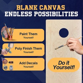 Cornhole365 Premium Cornhole Boards - Unfinished Regulation Size Solid Wood Cornhole Board Set for Outdoor Fun, Durable, Heavy-Duty, Perfect for Custom Painting & Personalization - No Poly Finish