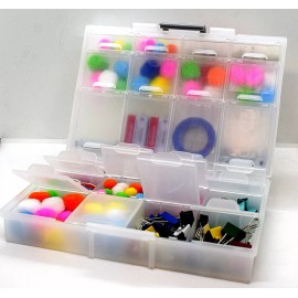 Aidetek Half Transparent BOXALL24 Empty Small Parts Beads Jewelry Box Organizer