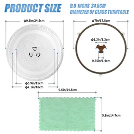 LUBIYACK 9.6" Glass Microwave Plate Replacement for GE WB49X10229 JE740DRBB Microwave Turntable Tray Oven Rotating Dish Tray with Y shaped design for Better Reheating and Even Heat Distribution