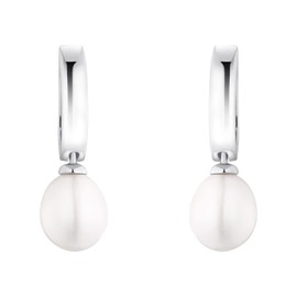 Amor Women's Hoop Earrings, One Size, Silver, Comes in Gift Box, Sterling Silver, None