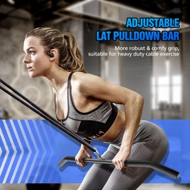 CINDALOG 39" LAT Pull Down Bar Attachment, LAT Pulldown Bar with Non-Slip Handle, LAT Bar Cable Machine Attachment for Gym, Strength Workout, Muscle Building