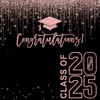 Fitumiw Class of 2025 Graduation Backdrop 6x6ft Rose Gold Congratulations