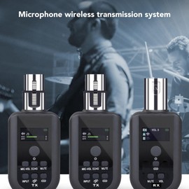 Microphone System, 2.4GHz XLR Transmitter and Receiver, USB C Rechargeable Microphone System for Dynamic Microphone Guitar Audio Mixer PA System