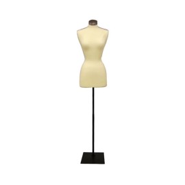 American Dress Forms Female Dress Form Pinnable Foam Mannequin Torso Size 6-8 with Black Metal Base