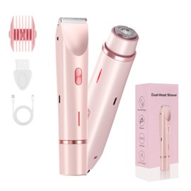Afeitadora Corporal 2 en 1 para Mujer, Rasuradora Mujer, Depiladora Eléctrica Mujer, Uso en Seco y Húmedo, Portátil Sin Dolor para Piernas, Axilas, Facial y Brazos, Uso Seco y Húmedo (Rosa)