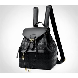 Women's Mini Backpack Pu Leather, Elegant Anti-Theft Buckle Flap Backpack with Drawstring, Vintage Fashion Designer Bag Waterproof Multipockets