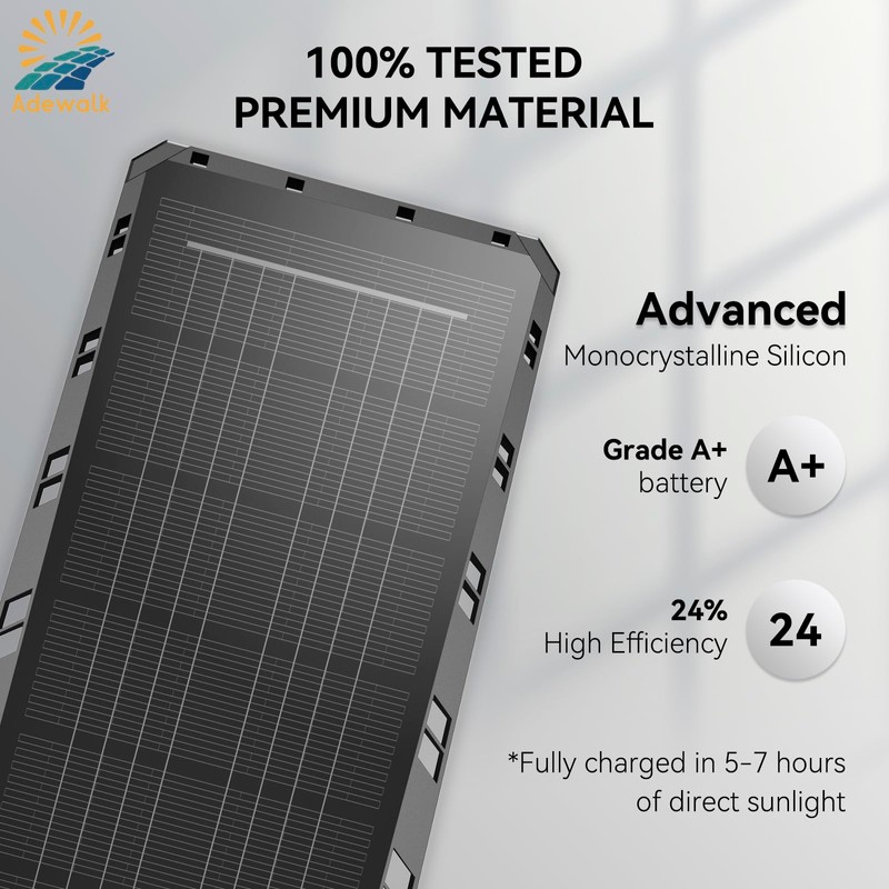 Adewalk 5000W Solar Lights Outdoor - 7000K LED Solar Street
