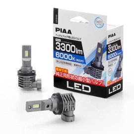 PIAA LEH242 LED 6000K Controller-less Type Standard Series 12V 17W 3300lm H8/H9/H11/H16 Compatible with Vehicle Inspection Noise, Waterproof, Dustproof, 2 Pieces