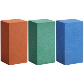3 Pcs Gummy Rubber Abrasive Stone- Edge Grinding Rubber Block Stone- Soft Snowboard Gummy Stone- Snowboard Ski Stone for Removing Rust and Burrs (Blue 60 Grit, Green 120 Grit, Red 240 Grit)
